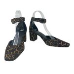 J.Crew  Buckle-strap Block Heels in Leopard-Print Calf Hair‎ Brown Size US 7 Photo 2
