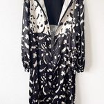 Chi Chi London Adelina Monochrome Satin Midi Dress in Black White Photo 8