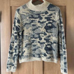 Fate DailyLook Cream Camo Mock Neck Long Sleeve Fuzzy Sweater Women’s Small​ Black Photo 0