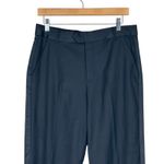 ZARA Dress Pants Womens M Black Pleated Straight Leg Minimalist Classic Career Photo 1