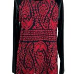 Sundance Enchantress Black Velvet Red Embroidered Lace Overlay Top Size M Photo 1