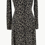 Sézane  Robe Midi Victoriana Dress Two-tone Floral Print | Sz 36 (4 US) | Black Photo 0