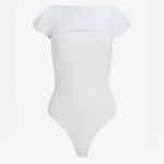 EXPRESS  Body Contour Ribbed Cutout Sweater Bodysuit Photo 2