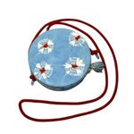 Anthropologie  Shibori Round Blue Dyed Leather Boho Crossbody Bag purse Photo 0