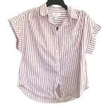 Japna  Striped Button-Up Shirt - Red and White Photo 0