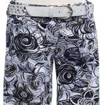Cache Geometric Floral Metallic Kissed Walking Bermuda Short New NWT $88 Stretch Photo 4