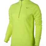 Nike  Running Dri Fit Element Shirt Womens M Long Sleeve Volt 1/4 Zip Pullover Photo 0