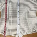 Cyber Y2K French Designer Cream/Ivory White Sheer Striped Blouse size 10 Photo 11