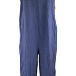 Urban Outfitters Womens Blue Sleeveless V-Neck Wide Leg Romper Jumpsuit Size S Photo 0