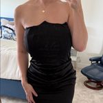 Amazon Black Ruched Strapless satin Gown size XL Photo 7