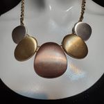Modern Geometric Rose Gold, Gold, & Silver Statement Necklace Gold Photo 2