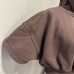 Free People Movement Dusty Brown Cropped Short Sleeve Boxy Hoodie. Size M Photo 6