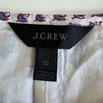 J.Crew White Blue Burgundy Block Floral Print Cotton Tie Front Tunic Top Sz 00 Photo 6