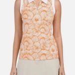 Tommy Bahama  Golf 1/4 Zip Sleeveless Top NWT Women’s Size Medium Orange White Photo 6