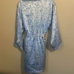 Oscar de la Renta  Pink Label Women’s Blue Floral Short Robe Sz Med Photo 4