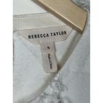 Rebecca Taylor Bias Fringe Blouse Size 6 Ivory Sleeveless Photo 2