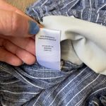 Lounge Beach Lunch linen cotton pants blue striped drawstring Women’s Small Photo 6