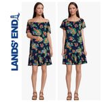 Lands' End  Cotton Jersey Off the Shoulder Ruffle Hem Swim‎ Cover-up Dress 3X Photo 2
