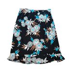 Requirements  petite medium mid length black skirt bright blue floral pattern​ Photo 0