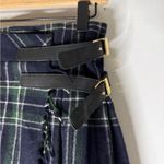 NWT Max & Co Tartan Check Wool Kilt Skirt with Buckle Straps Size 6 Green Photo 3