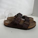 Birkenstock  Sandals Arizona Slides Leather Comfort Travel Brown L9 M7 Unisex Photo 4