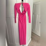 Nookie NWT Jewel Gown Neon Pink Cut Out Backless Dress Maxi Bodycon Long Sleeve Photo 7