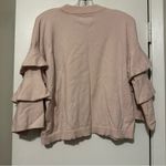 Mud Pie  Tiered Ruffle Sleeves Sweater pale pink size L Photo 2