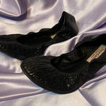 Juicy Couture Black Thea Quilted Ballet Flats embossed faux leather round toe Photo 0