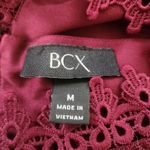 BCX  Mock Neck Fully‎ Lined Lace Tank Top Dark Red Size Medium Photo 6