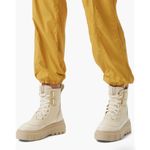 Sorel Combat Boots Womens Size 8 Taupe Patent Laces Sherpa Gorpecore Waterproof Photo 1