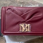 Badgley Mischka NWT Burgundy Wine Small Pleated Crossbody Bag by chain strap Photo 0