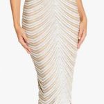 Dress the Population  Marcella White Sequin Stripe Cocktail Sheath Dress NEW M Photo 0