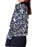 Joie  Women’s Floral Multi-Colored Banded Hem Thumbhole Cropped Sweatshirt Photo 8