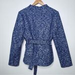 Banana Republic Blue Tweed Wool Blend Tie Belt Jacket Size 10 Photo 5