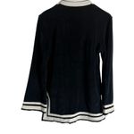 525 America Black White Trim Long Sleeve Split Neck Tunic Sweater Size M Photo 5