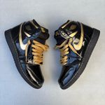 Jordan Air 1 Retro High OG Black Metallic Gold Sneakers Shoes Photo 3