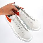 Alexander McQueen NEW Oversized Sneakers Sequin Beads White Red Leather Size 37 Photo 4