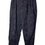 Vintage French Navy Women’s Purple Paisley Corduroy Trouser Pants Size 10 Photo 0