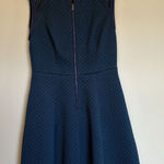 Rebecca Taylor Blue Sleeveless Quilted Zip-Front Fit & Flair Dress Size 6 Photo 0