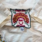 Johnny Was NWOT  Embroidered Floral French Terry Raw Hoodie Sweatshirt Sz S Cream Photo 10