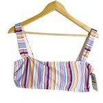 Splendid La Paz Striped Bandeau Square Neck Multicolor Bikini Swimsuit Top Large Photo 1