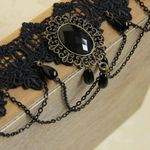 Gothic Black Lace Necklace Collar Choker Retro Vintage Chain, Vampire Halloween Photo 2