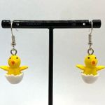 Baby chicken chick earrings baby bird earrings Photo 0