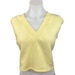 ZARA Yellow Pastel V Neck Sleeveless Soft Cropped Sweater Vest Tank Top Size S Photo 0