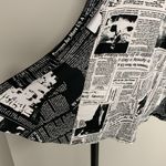 Ic by Conniek Black & White Trapeze Newspaper Blouse Size S Photo 5