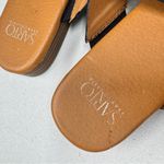 Franco Sarto  Black Leather Sandals Womens 7 Flats Beachy Casual Slip On Strappy Photo 1