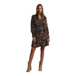 Long Sleeve Burn Out Paisley Mini Dress MULTI COLOR size M Size M Photo 3