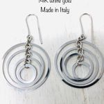 Solid 14K white gold, made in Italy, earrings, NWOT Photo 1