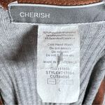 Cherish Boutique  light gray and brown suede elbow latch top size large Photo 5