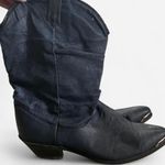 Dingo vintage blue black silver soft slouchy leather western cowboy boots 9 Photo 1